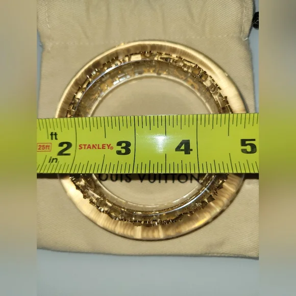 ⛔️SOLD!⛔Authentic Louis Vuitton Inclusion Transparent Lucite Crystal Bangle - Picture 5 of 6